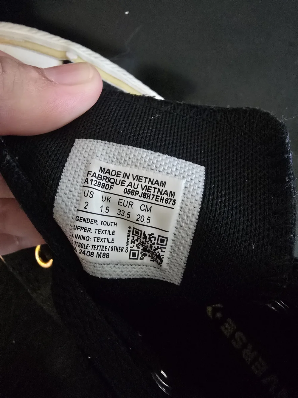 Kids Black High-Top Sneakers with Gold Star Accent